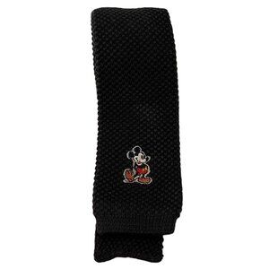 VTG WALT DISNEY PROD MICKEY MOUSE NECKTIE BLACK Cotton MADE IN USA 1090AT